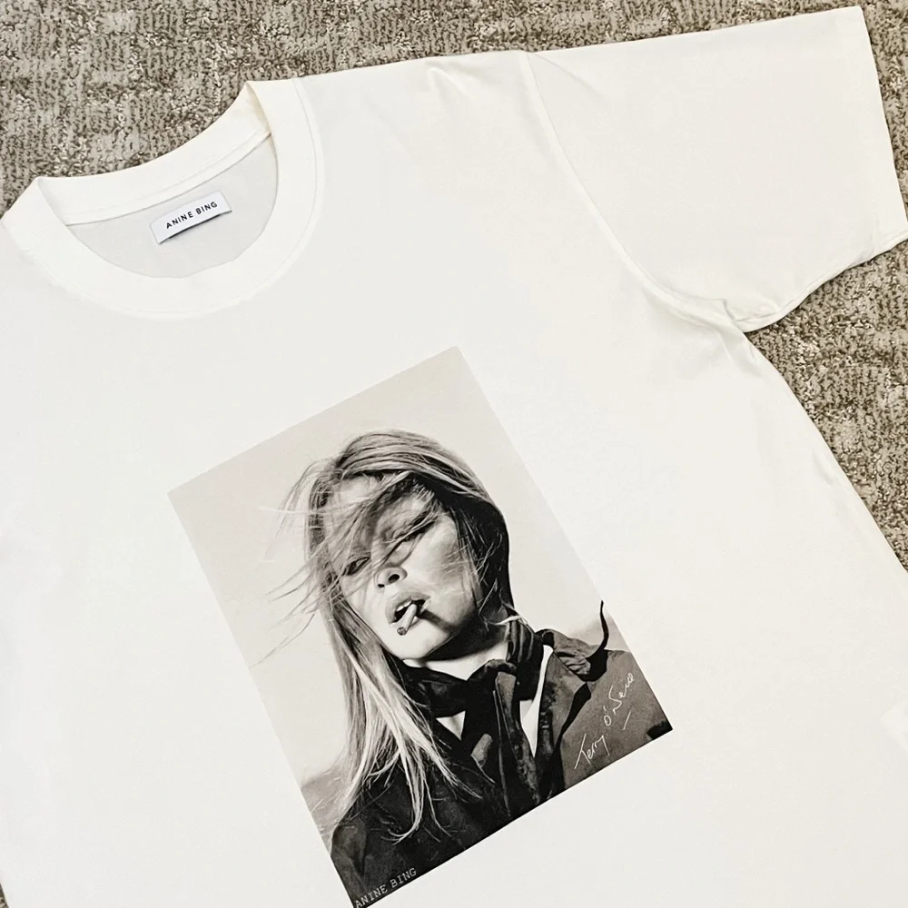 Anine Bing Ida Tee AB x Terry O’Neil—Brigitte Bardot Organic White Tee Large - Picture 7 of 12